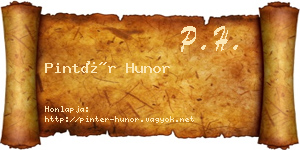 Pintér Hunor névjegykártya